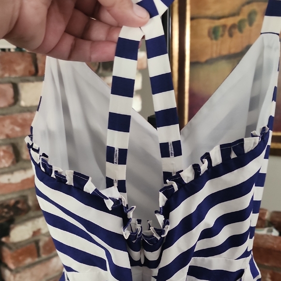 J.Crew Striped Maxi Dress Navy White Coastal Summer Vacation - Picture 9 of 16